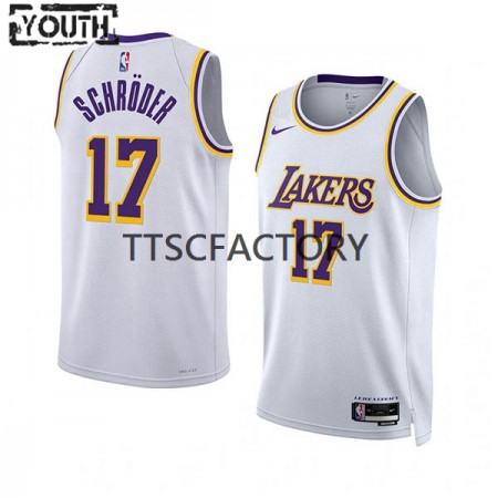 Kinder NBA Los Angeles Lakers Trikot Dennis Schroder 17 Nike 2022-23 Association Edition Weiß Swingman
